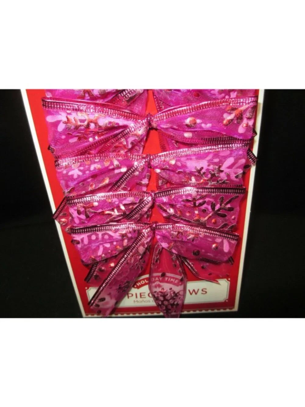10 Pink Magenta Wire Edge Snowflake Christmas Gift Bows Indoor Outdoor Wreath